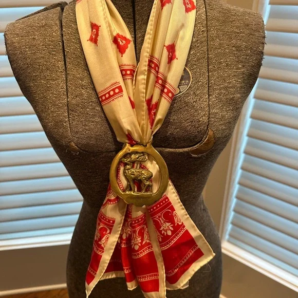 Deer/Elk Vintage Horse Brass (Scarf Slide) - Picture 3 of 4